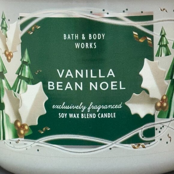 BBW Vanilla Bean Noel Bath & Body Works 3 Wick Candle - Picture 3 of 10